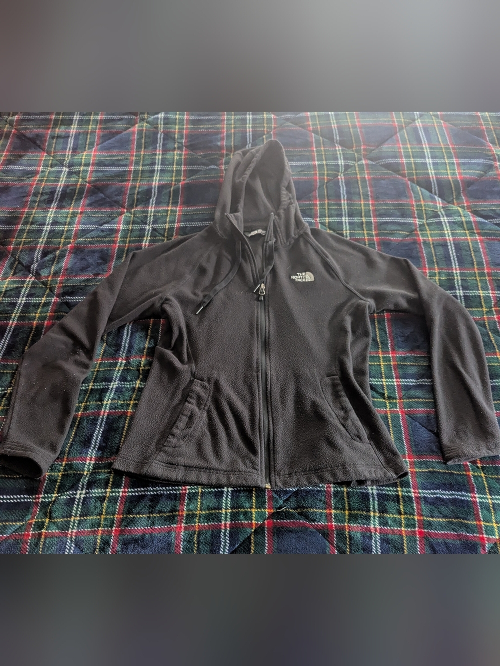 The North Face Black Full-Zip Hooded Fleece Jacket